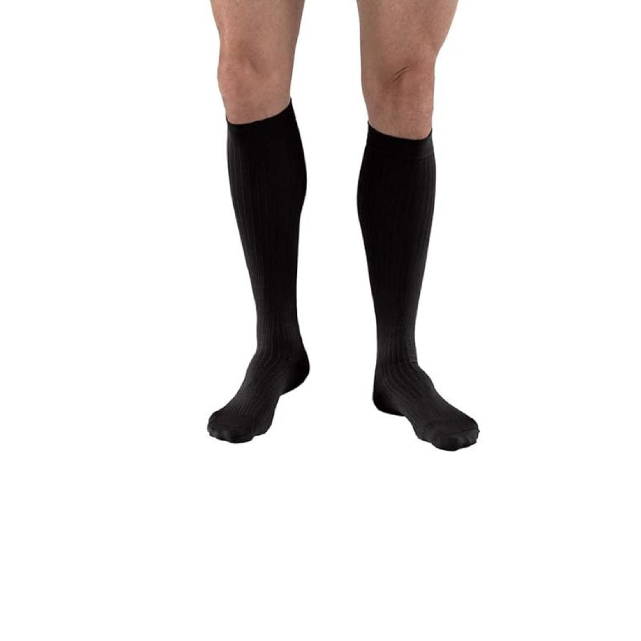 Jobst SupportWear Socks Men's Dress Knee High Mild Compression 8-15mmHg Black X-Large Close-Toe 1 Pair