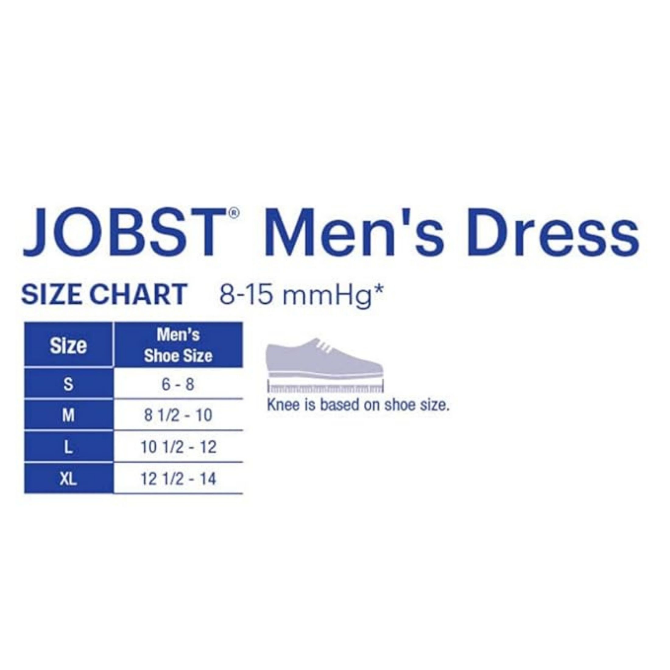 Jobst SupportWear Socks Men's Dress Knee High Mild Compression 8-15mmHg Black X-Large Close-Toe 1 Pair