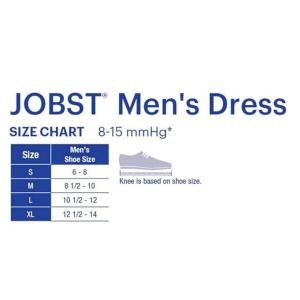 Jobst SupportWear Socks Men's Dress Knee High Mild Compression 8-15mmHg Black X-Large Close-Toe 1 Pair