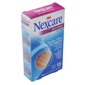 Nexcare 3M H1547 Steri-Strip Skin Closure, 1/2 In X 4 In, 18 Strips
