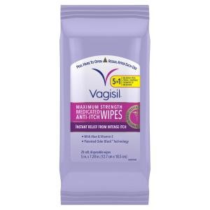Vagisil Anti Itch Wipes, Medicated, Maximum Strength