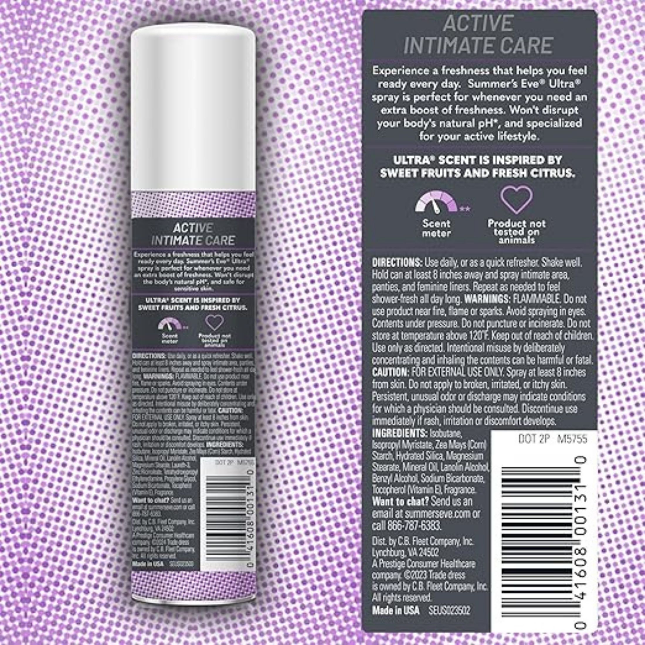 Summer's Eve Daily Freshening Spray, Ultra, 7 In 1 2 Oz