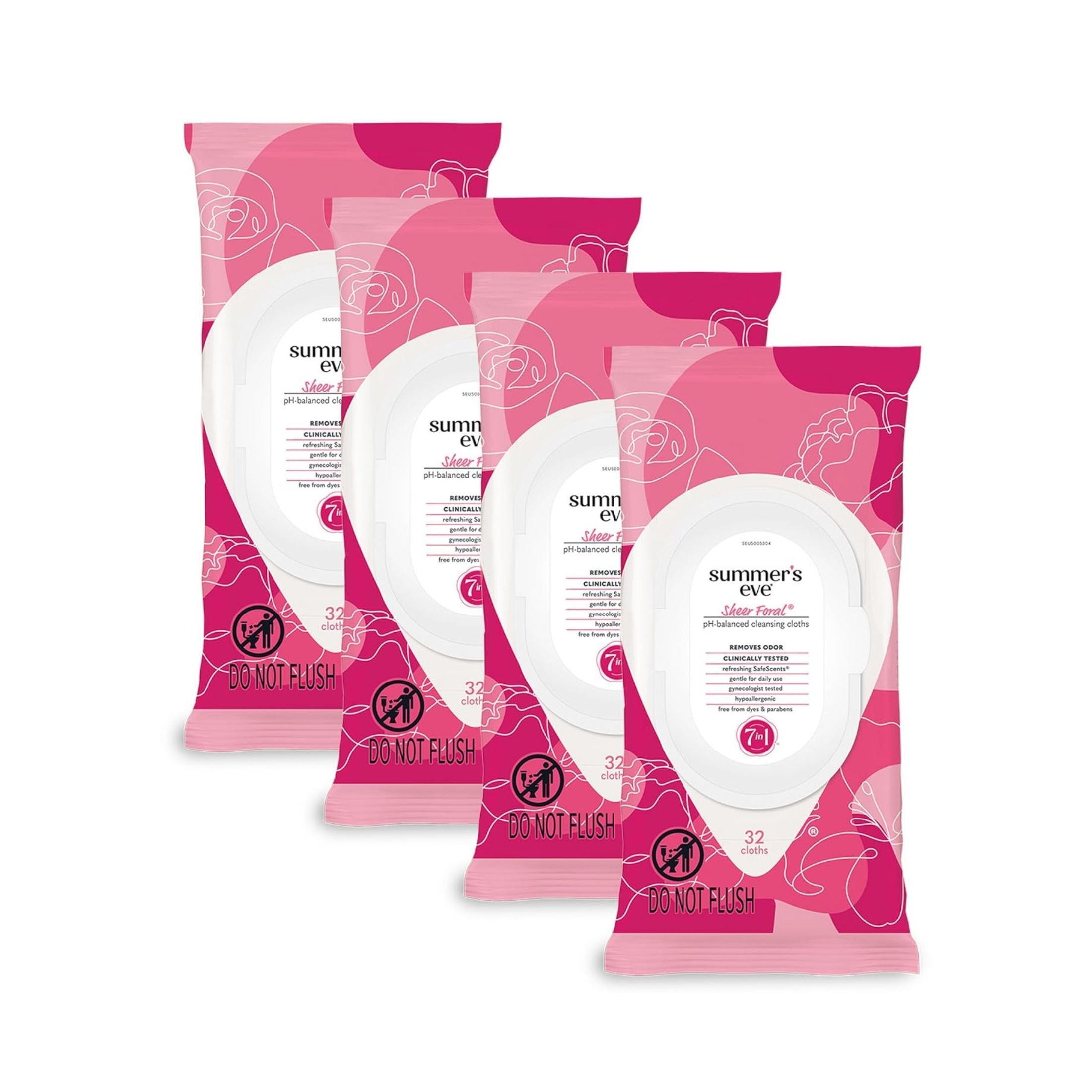 Summer's Eve Feminine Cleansing Cloths For Sensitive Skin Sheer Floral