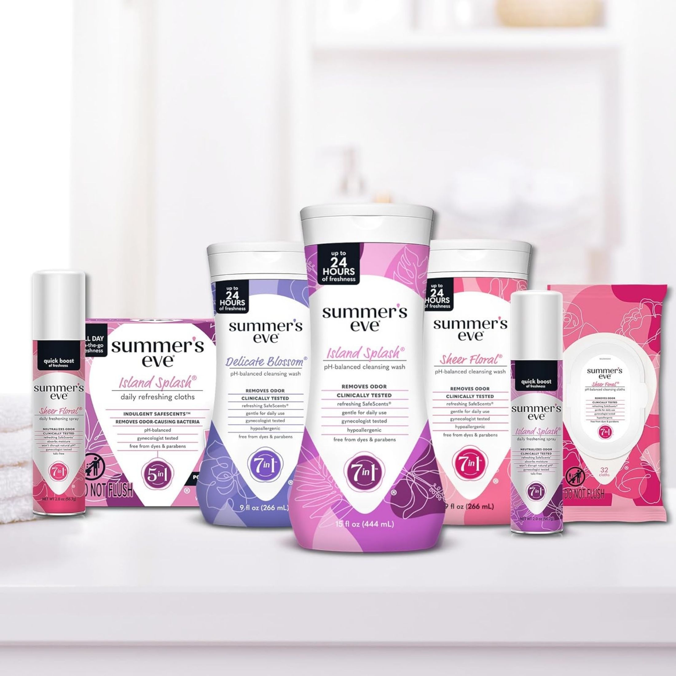 Summer's Eve Feminine Cleansing Cloths For Sensitive Skin Sheer Floral