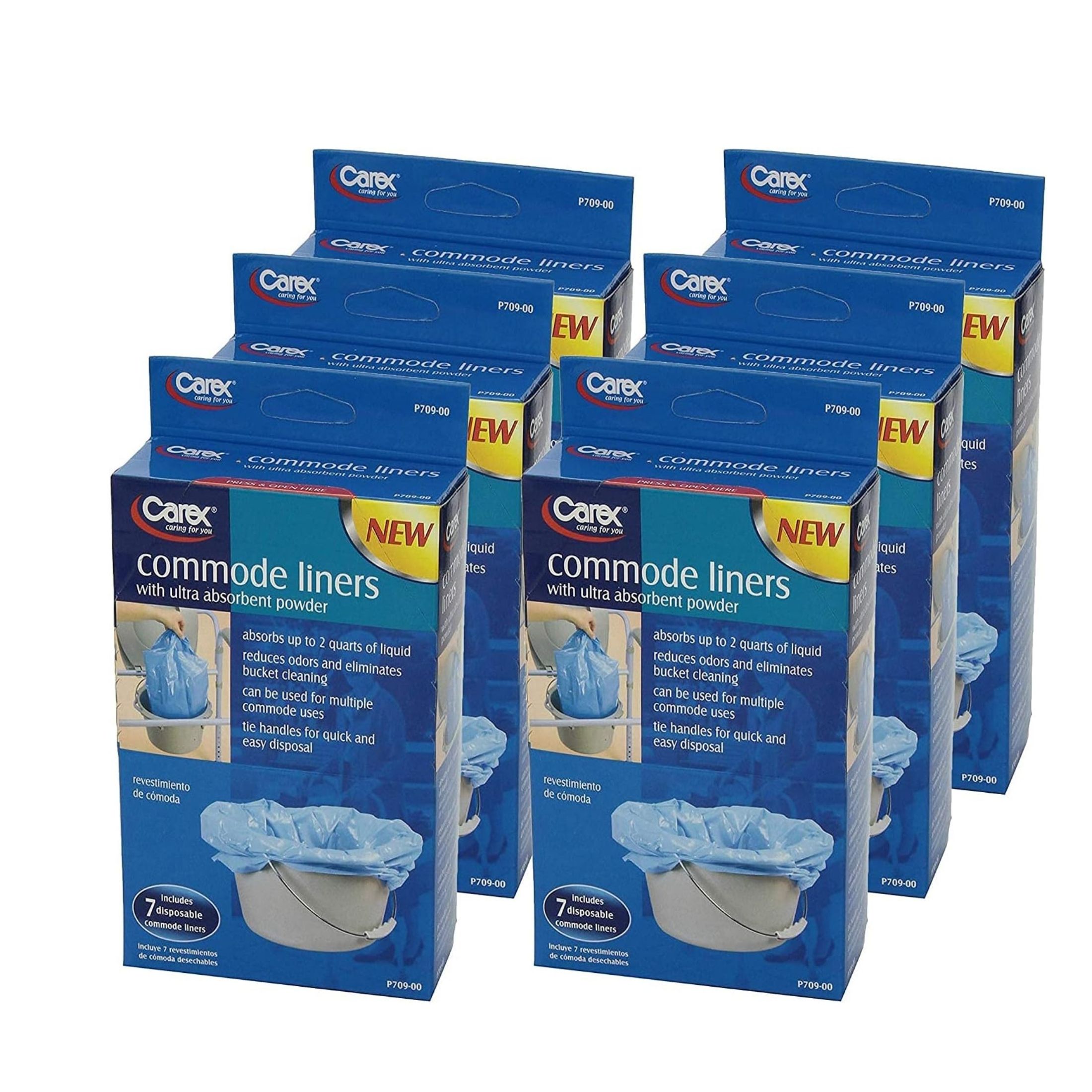 Carex Disposable Commode Liners, 2-Qt. Capacity, 7-Pk