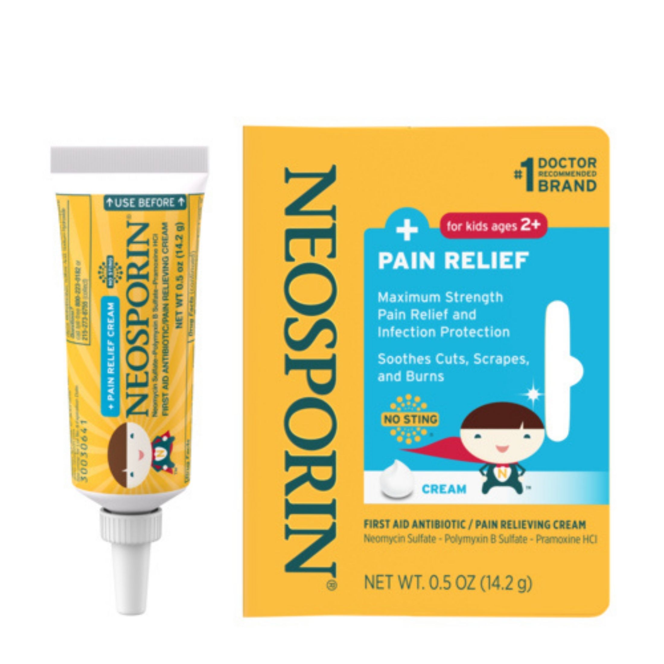 Neosporin First Aid Antibiotic + Pain Relief Cream For Kids, .5 Oz