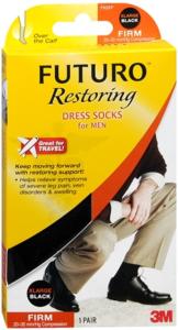3M FUTURO Restoring Dress Socks For Men, 71037EN, X-Large, Black