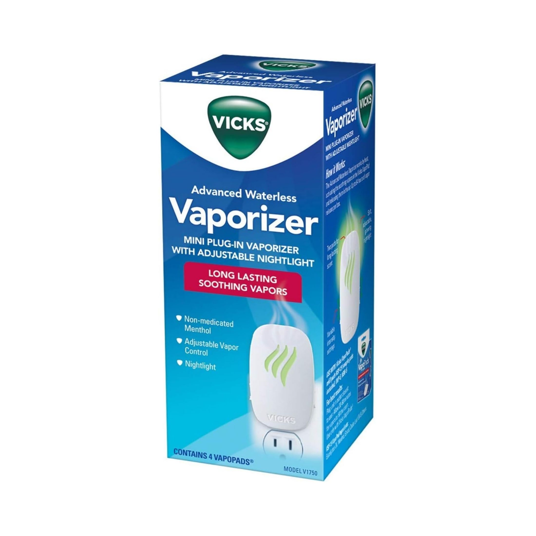 Vicks Advanced Soothing Vapors Mini Waterless Vaporizer With Nightlight