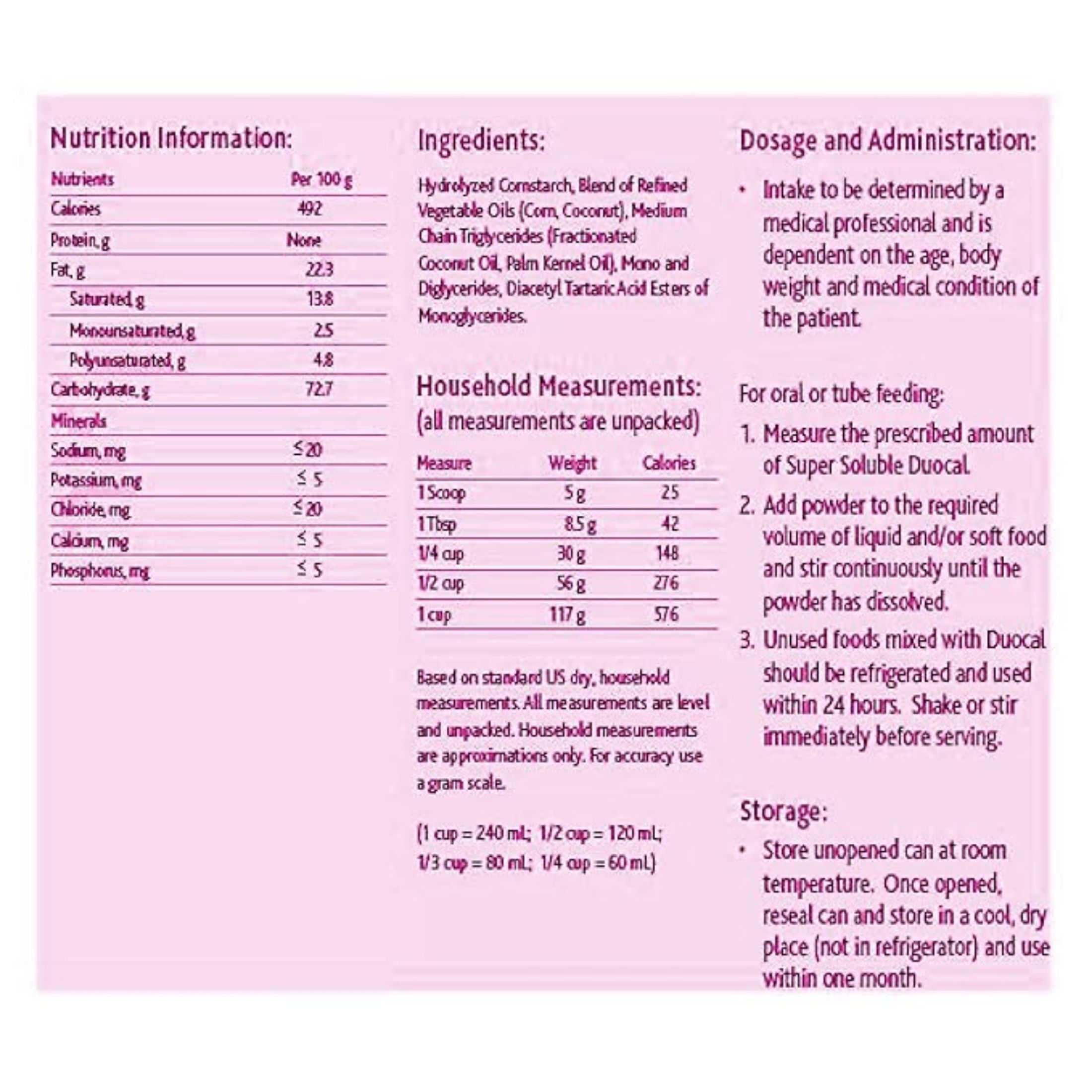 Nutricia Super Soluble Duocal Powder, Unflavored 14 Oz
