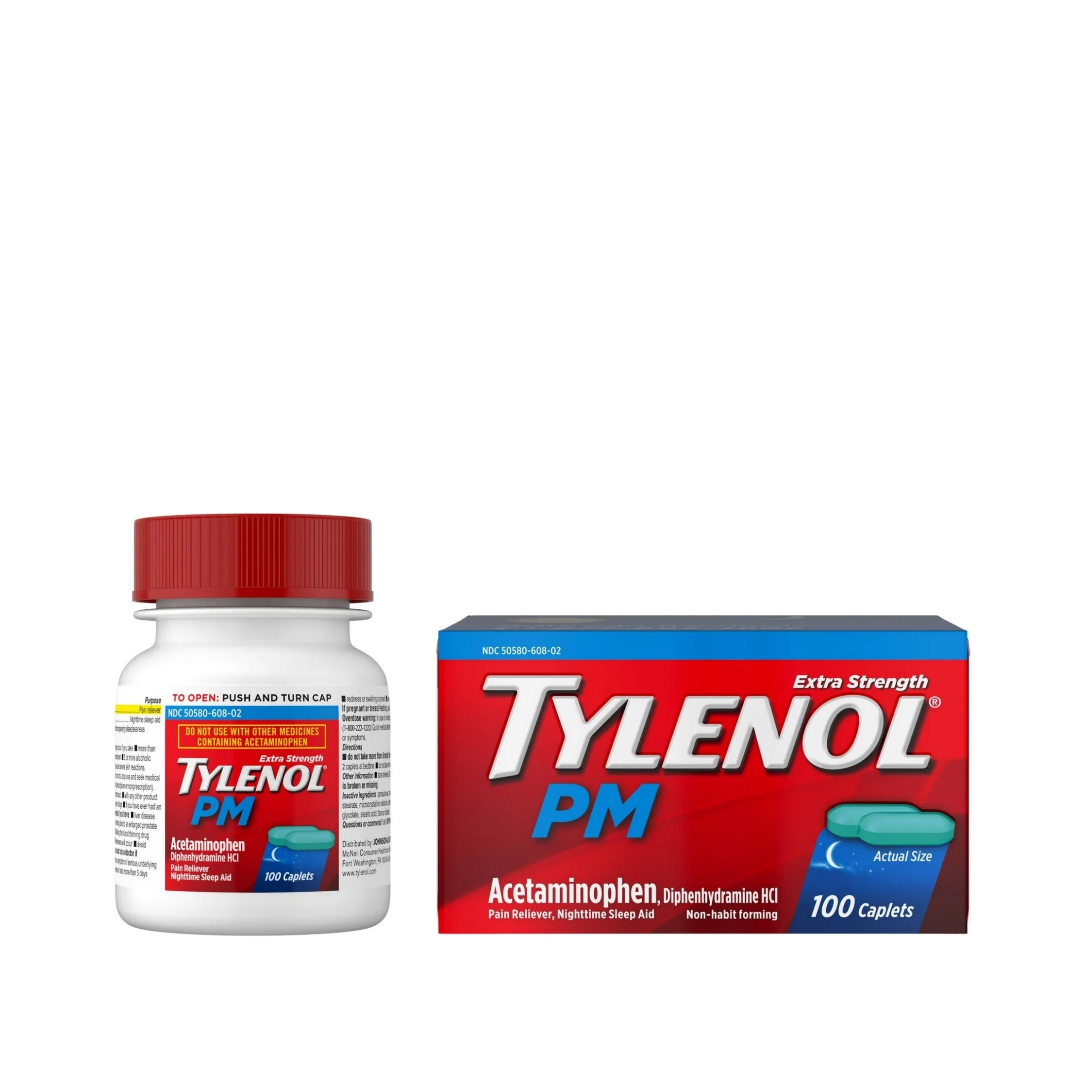 Tylenol PM Extra Strength Pain Reliever & Sleep Aid Caplets, 500 Mg Acetaminophen