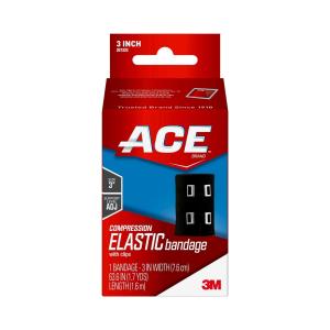 Ace Black Elastic Bandage With Clip 3 Inch Black