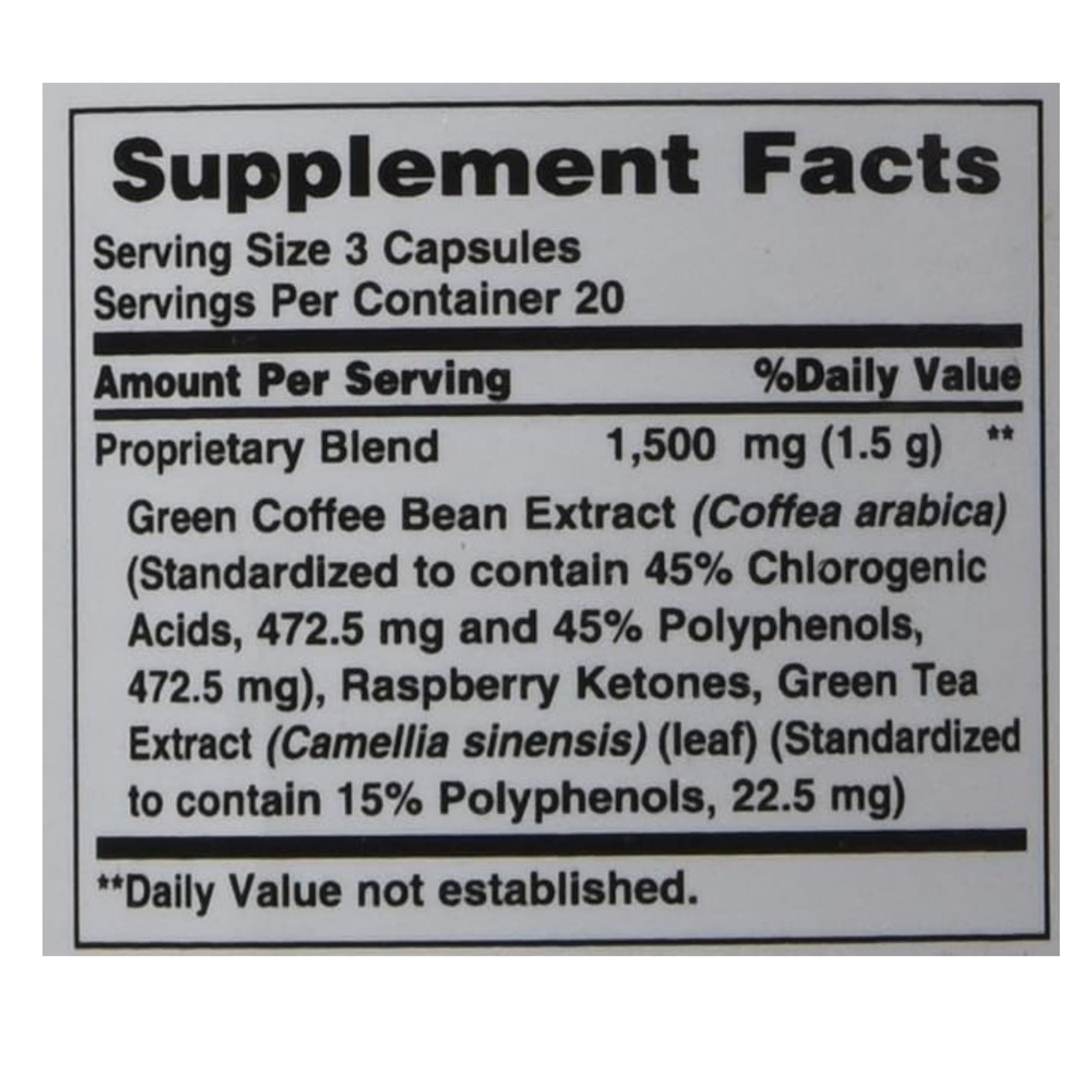 Nature's Bounty Green Coffee Bean