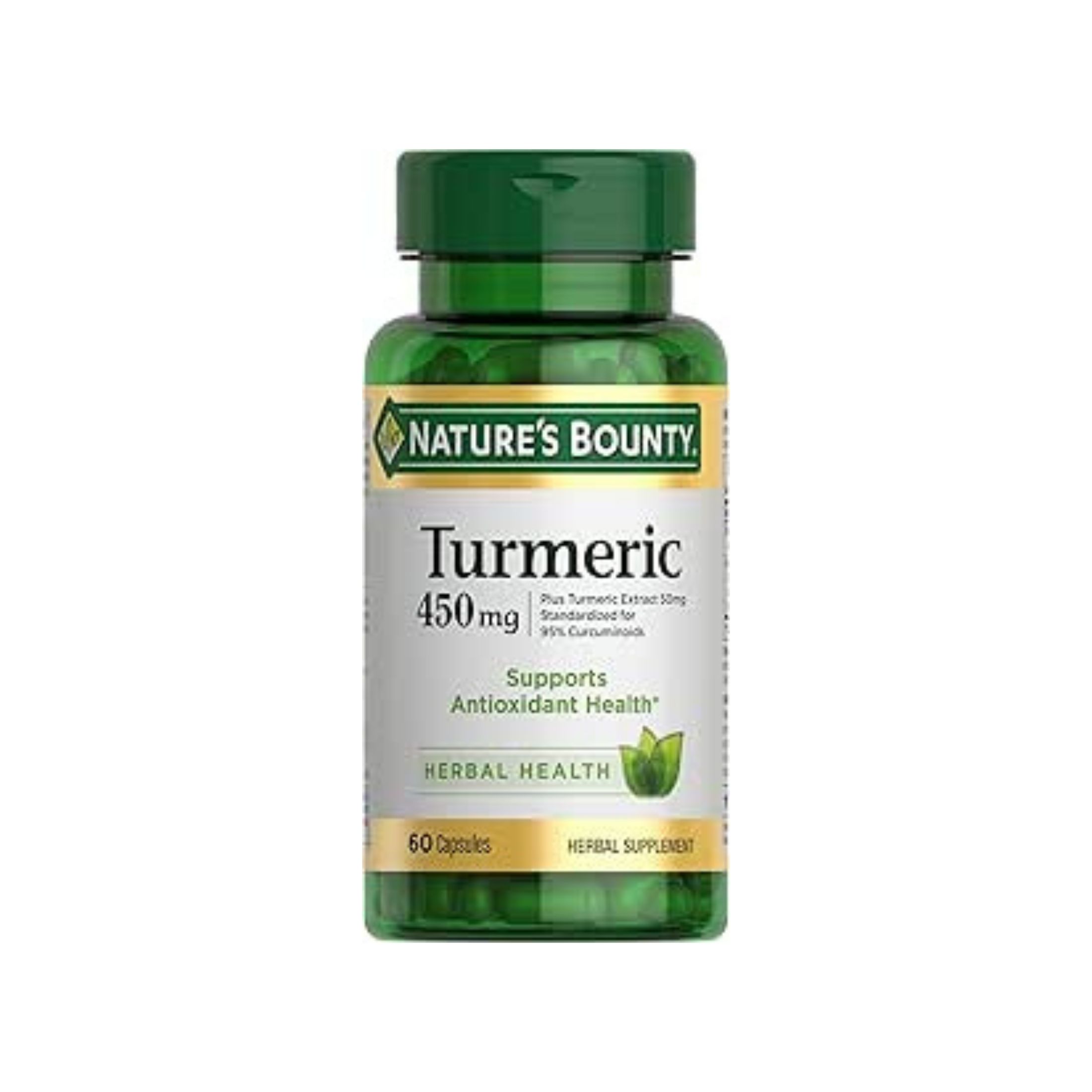 Nature's Bounty Herbal Health Turmeric Capsules, 450 Mg