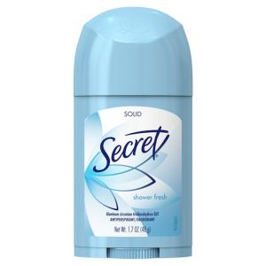 Secret Wide Solid Antiperspirant And Deodorant, Shower Fresh, 1.7 Oz
