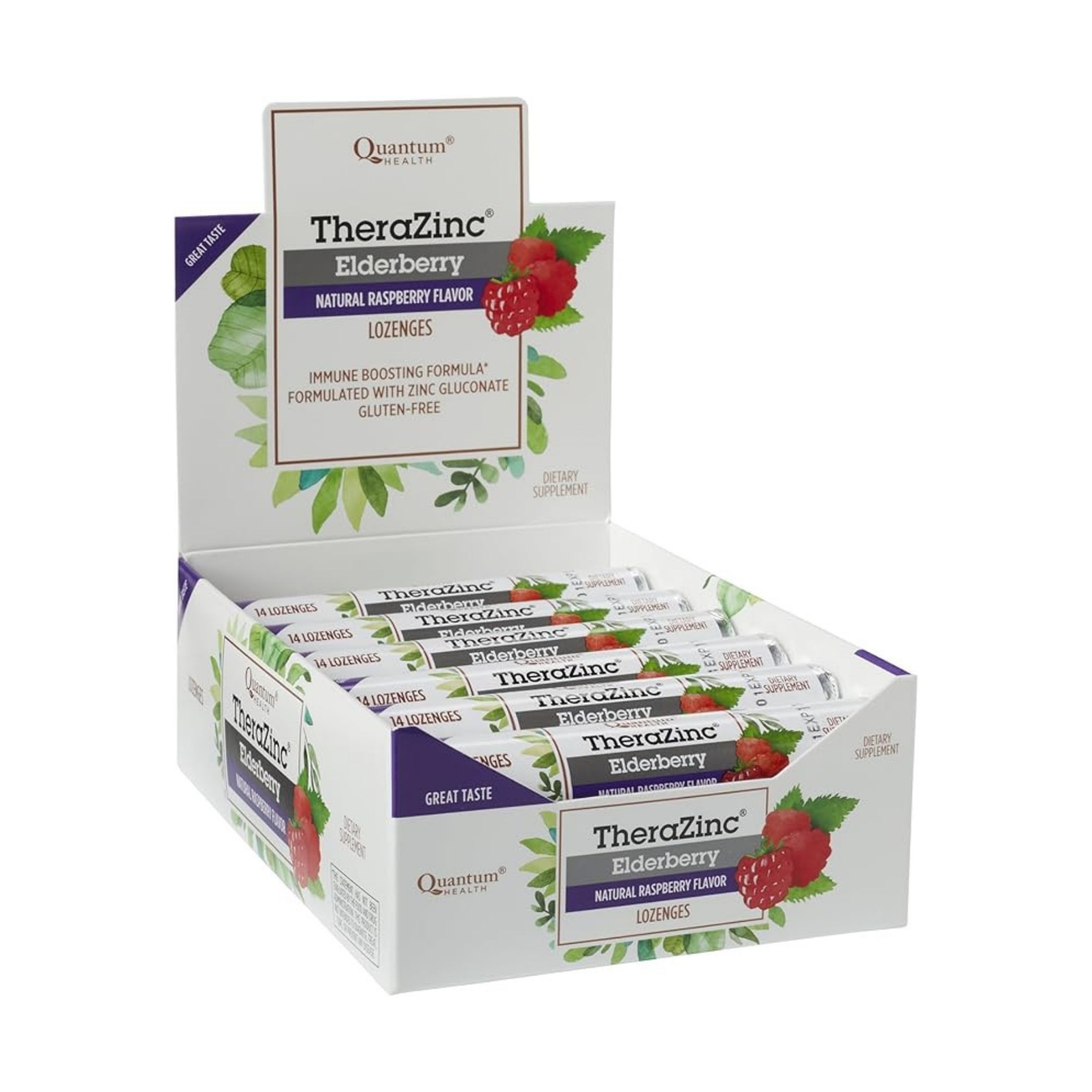 Quantum Health Thera Zinc Elderberry Raspberry Lozenges