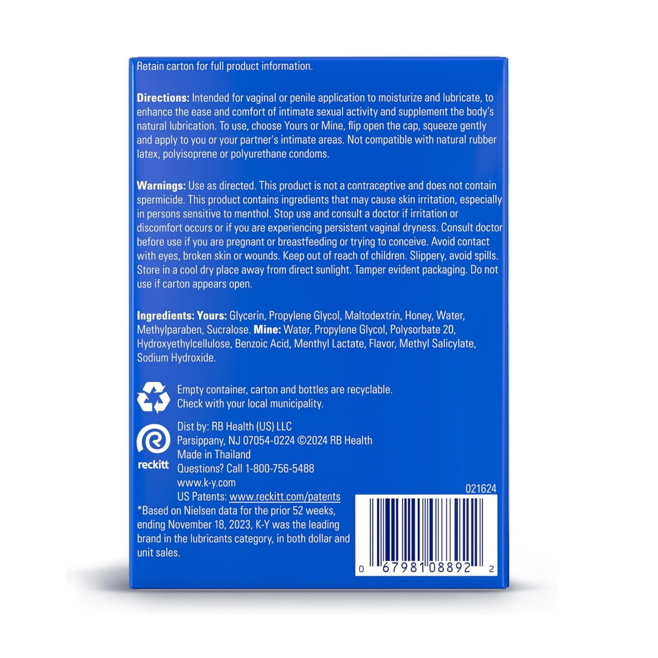 K-Y Yours + Mine Couples Personal Lubricants - 3 Oz