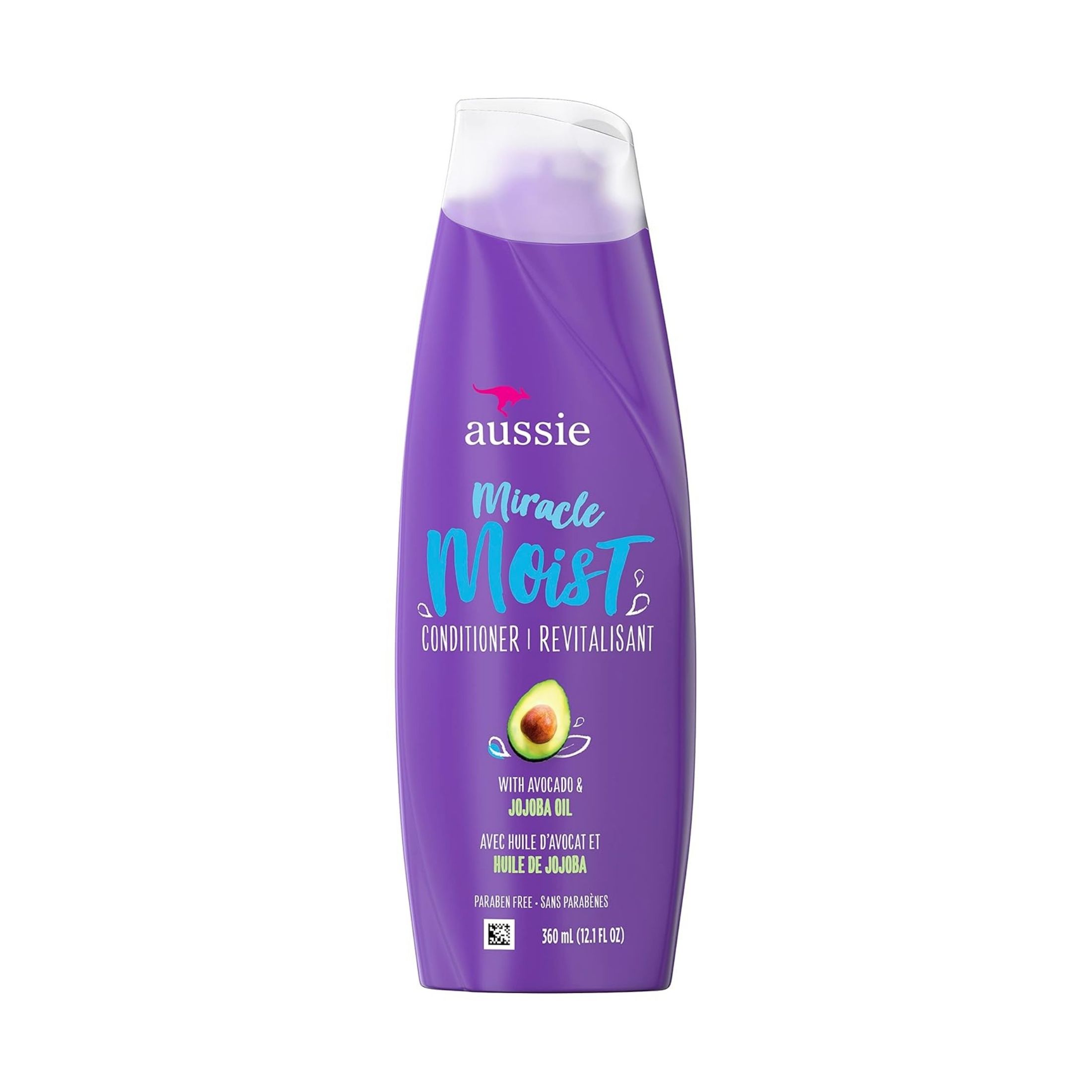 Aussie Paraben-Free Miracle Moist Conditioner W/ Avocado & Jojoba Oil For Dry Hair, 12.1 Fl Oz