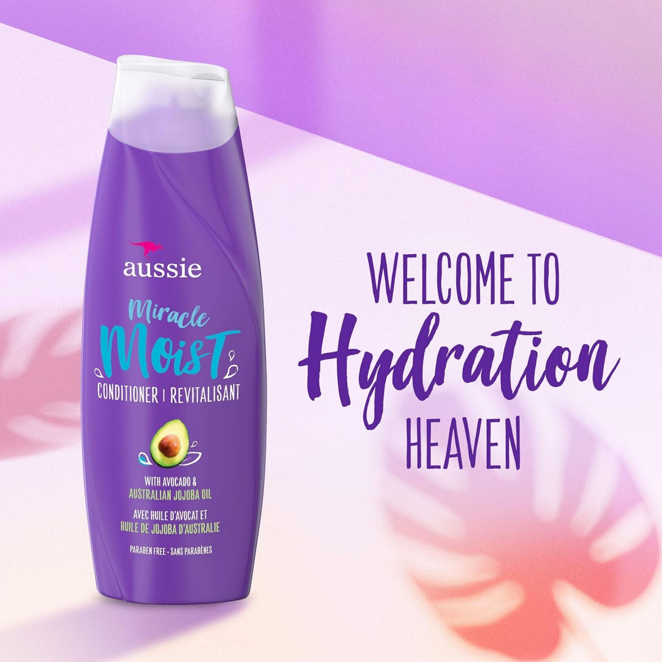 Aussie Paraben-Free Miracle Moist Conditioner W/ Avocado & Jojoba Oil For Dry Hair, 12.1 Fl Oz