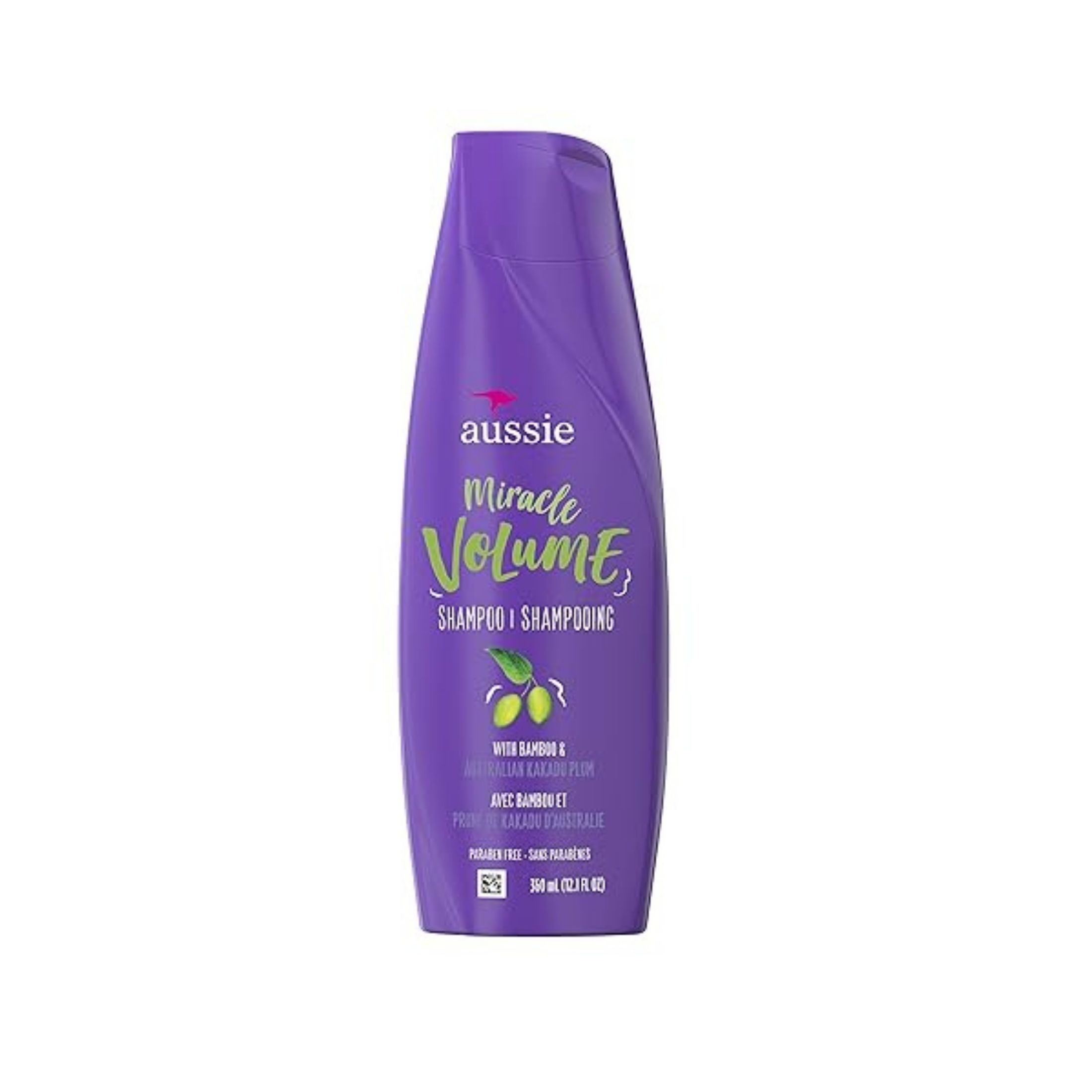 Aussie Paraben-free Miracle Volume Shampoo W/ Plum & Bamboo For Fine Hair, 12.1 Fl Oz