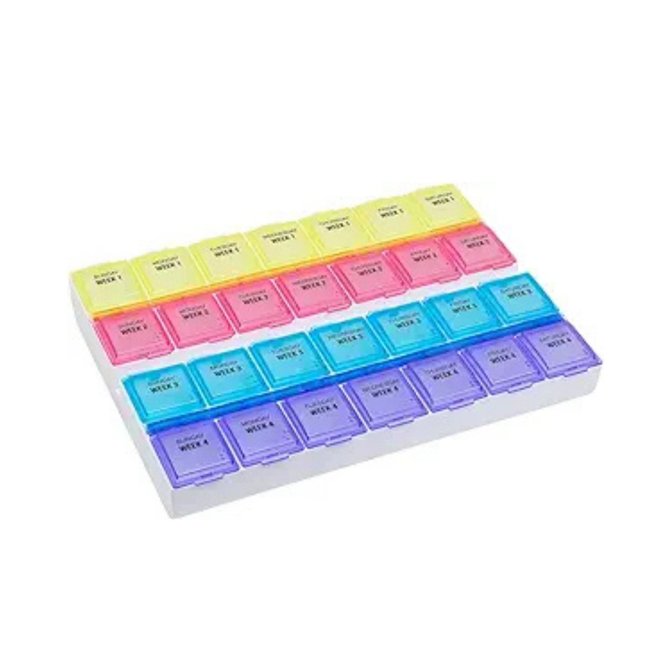 Ezy Dose Monthly Pill Planner (28-Day) Daily Compartments To Store Medication (Large)