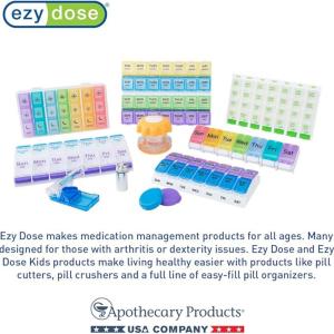 Ezy Dose Monthly Pill Planner (28-Day) Daily Compartments To Store Medication (Large)