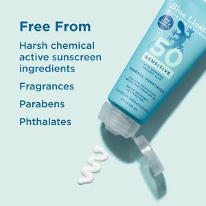 Blue Lizard Mineral Sunscreen, Sensitive, Broad Spectrum SPF 50