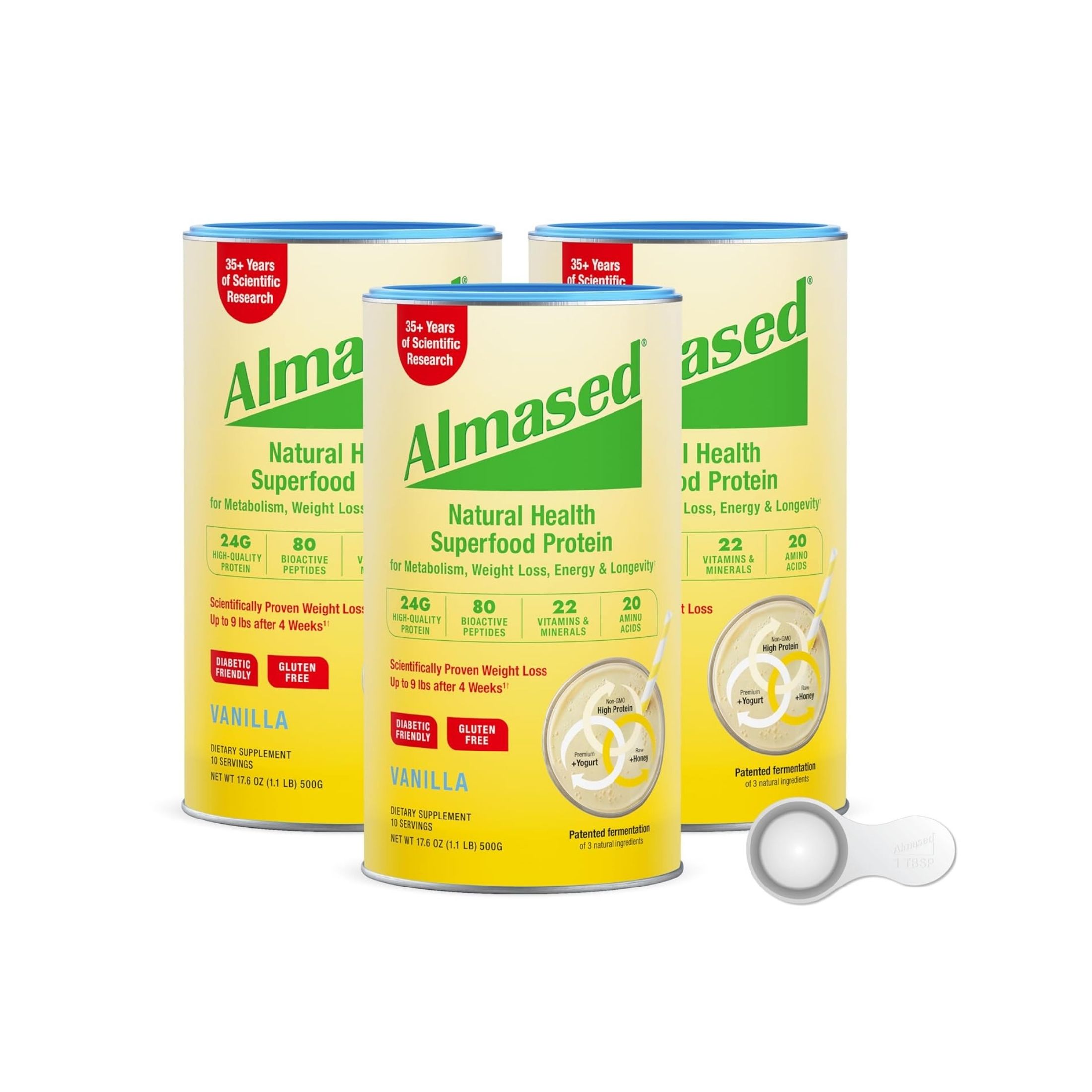 Almased Meal Replacement 10 Single Serve, 17.6 Oz