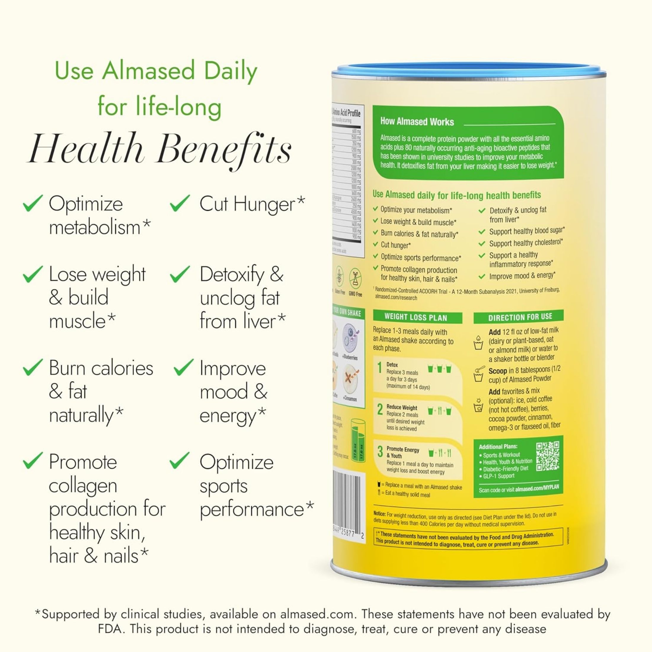 Almased Meal Replacement 10 Single Serve, 17.6 Oz