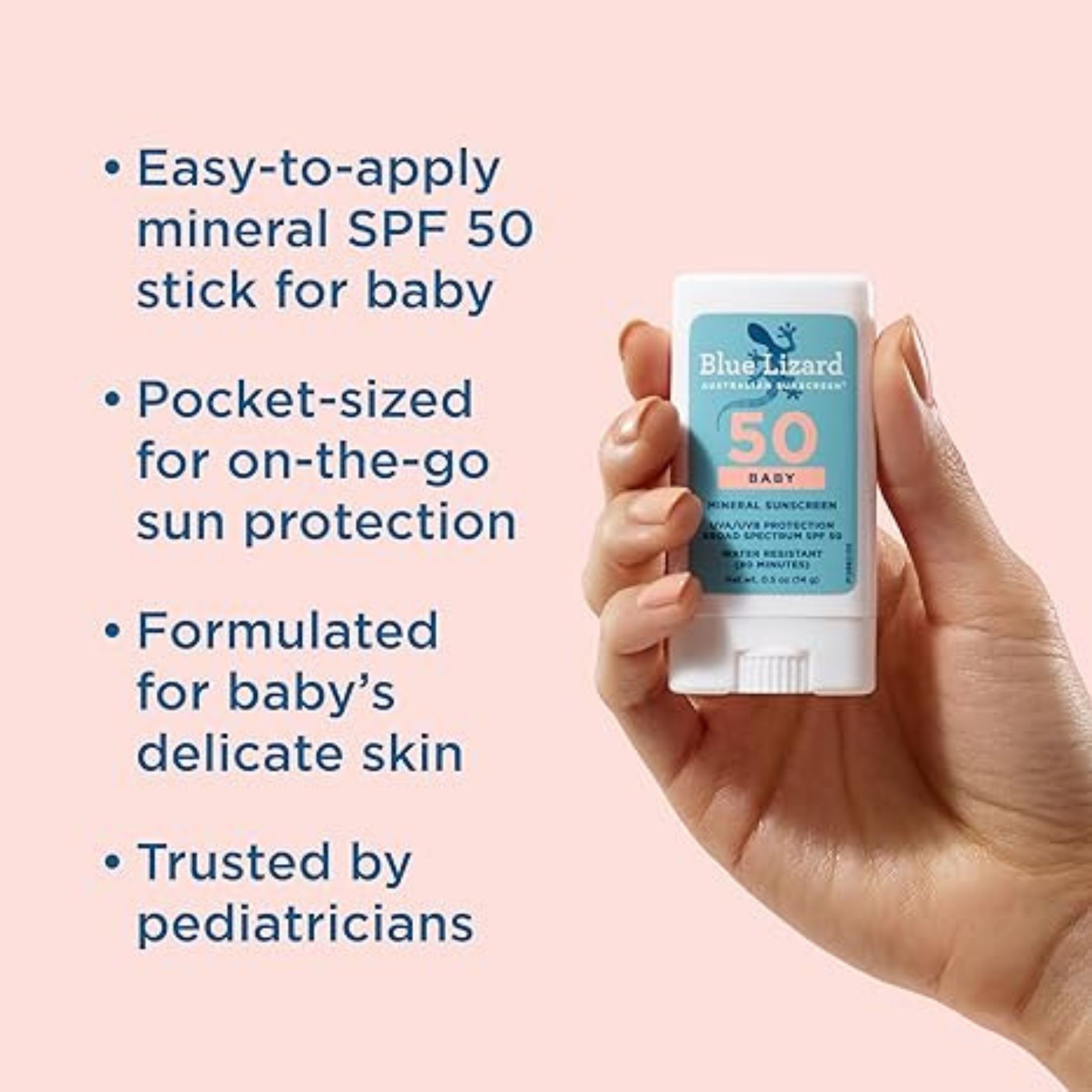 Blue Lizard Australian Mineral Sunscreen Stick Baby SPF 50+ 0.5 Oz