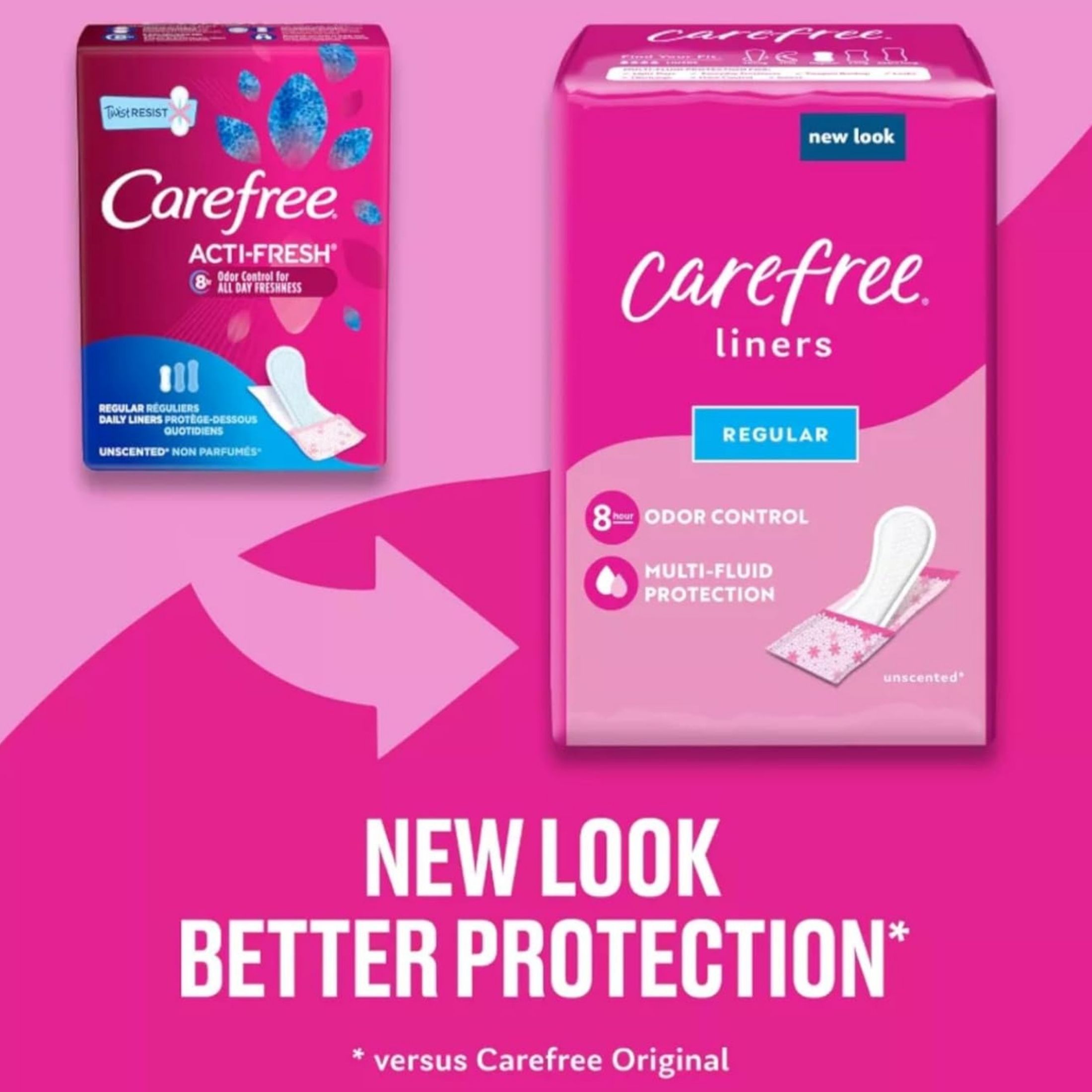 Carefree Acti-Fresh Body Shape Liners, To Go, Regular, Unscented