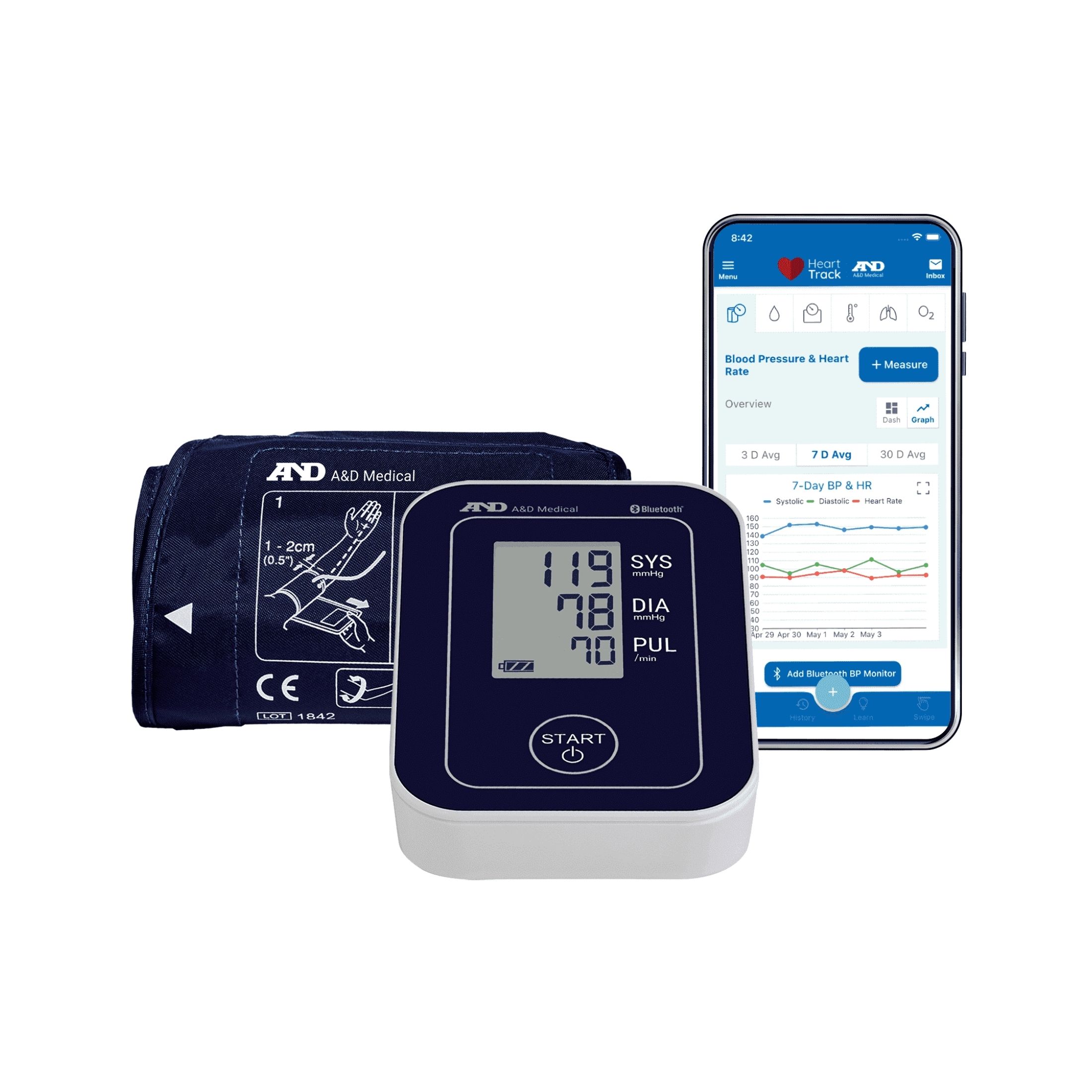 A&D Medical Deluxe Connected Blood Pressure Monitor