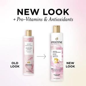 Pantene Nutrient Blends Miracle Moisture Boost Rose Water Shampoo For Dry Hair, Sulfate Free, 9.6 Fl Oz