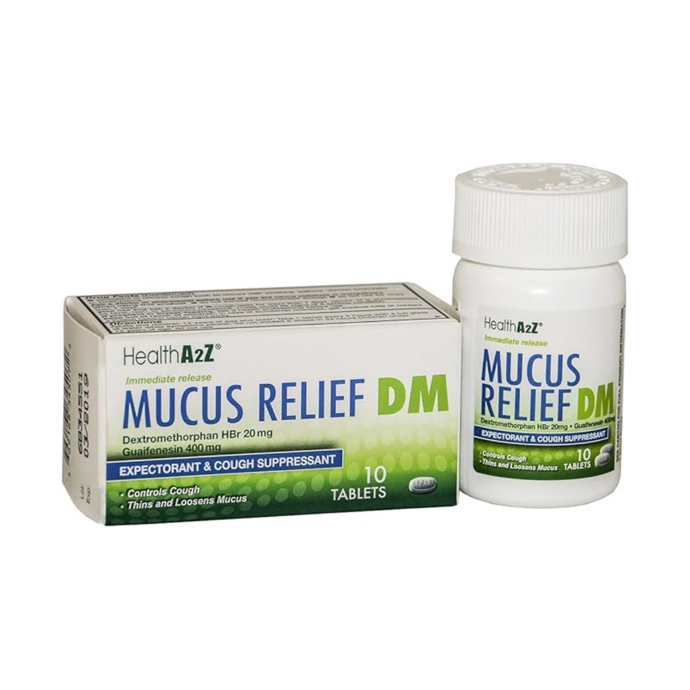 Health A2Z Mucus Relief DM Tablets Expectorant & Cough Suppressant 400 Mg