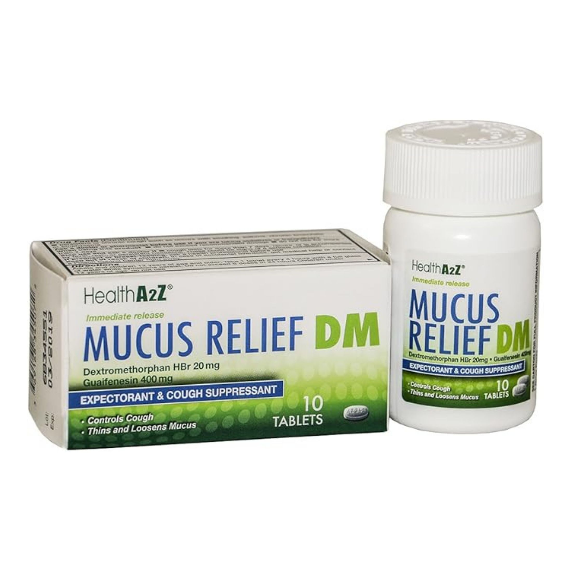 Health A2Z Mucus Relief DM Tablets Expectorant & Cough Suppressant 400 Mg