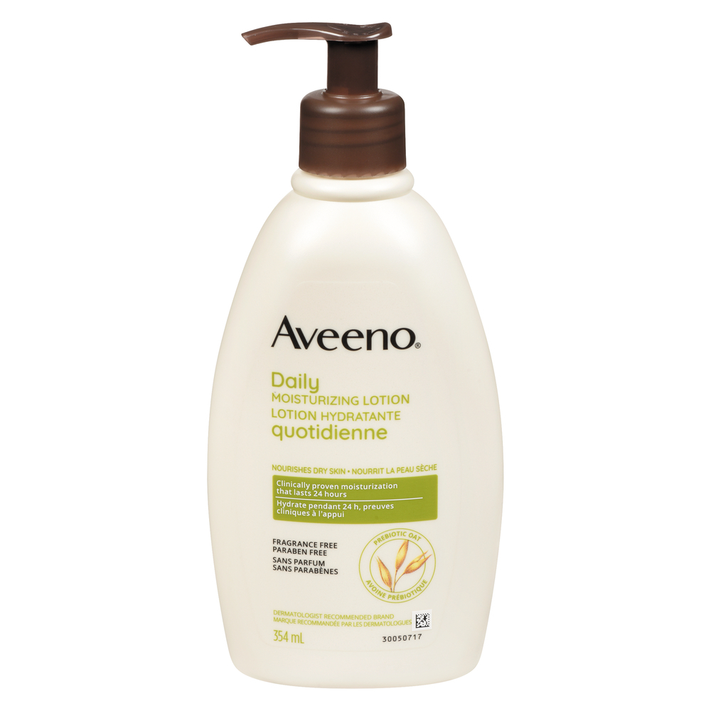 Aveeno Daily Moisturizing Body Lotion Pump Intensely Nourishes Dry Skin Fragrance Free 12 Fl Oz