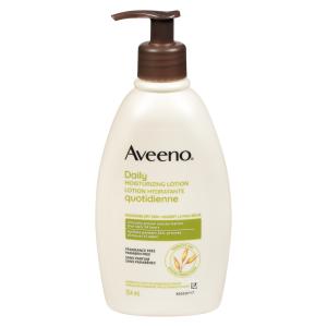 Aveeno Daily Moisturizing Body Lotion Pump Intensely Nourishes Dry Skin Fragrance Free 12 Fl Oz