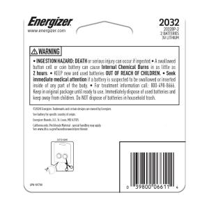 Energizer 2pk 2032 Batteries Lithium Coin Battery