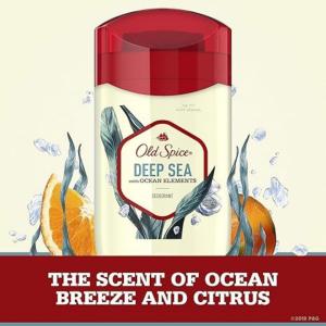 Old Spice Invisible Solid Antiperspirant Deodorant For Men Deep Sea With Ocean Elements Scent Inspired By Nature 2.6 Oz