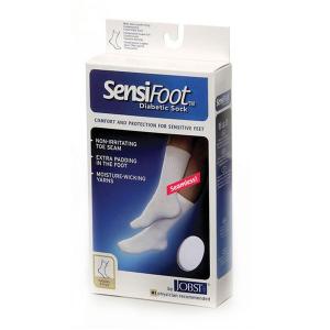 Jobst SensiFoot Diabetic Crew Sock, White
