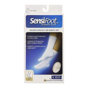 Jobst Sensifoot Diabetic Compression Socks Crew White Large