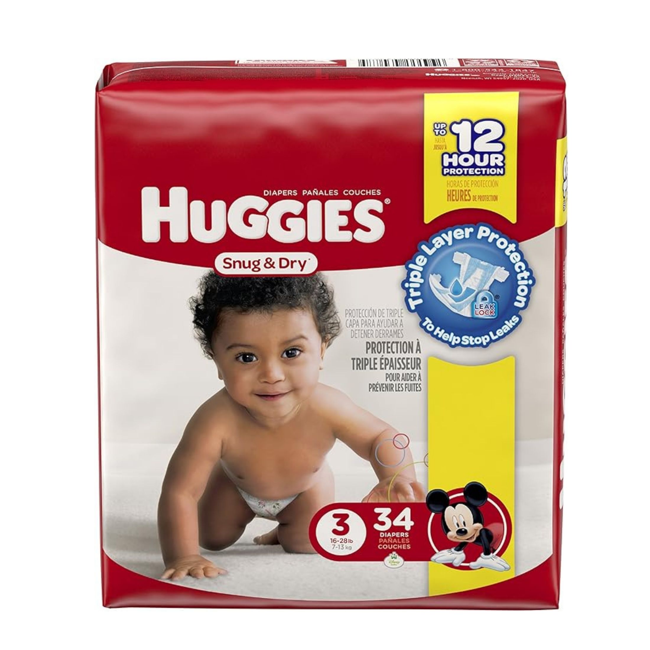 Huggies Snug & Dry Diapers, Size 3, 34 Count (Packaging May Vary)