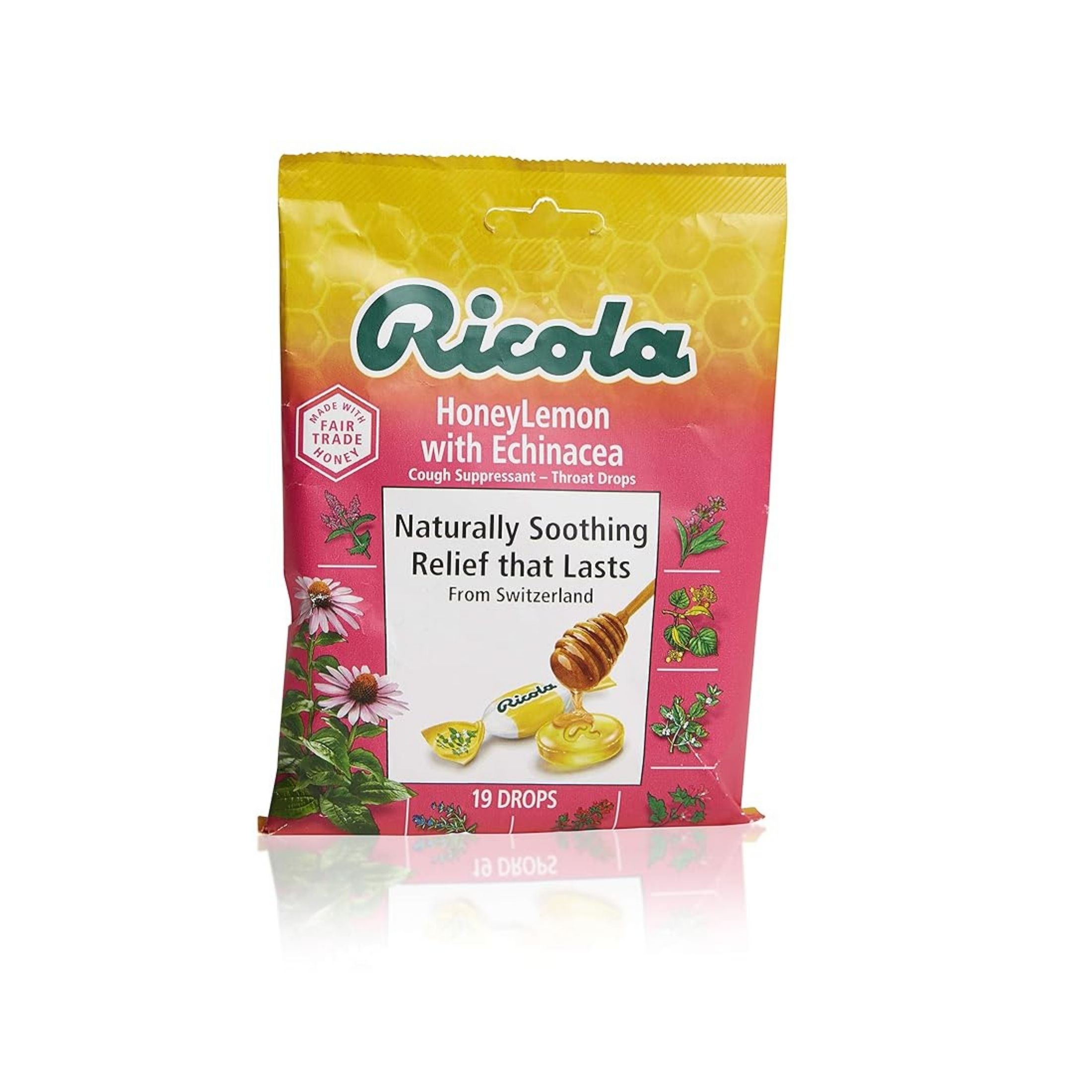 Ricola Cough Suppressant Throat Drops, Honey Lemon With Echinacea