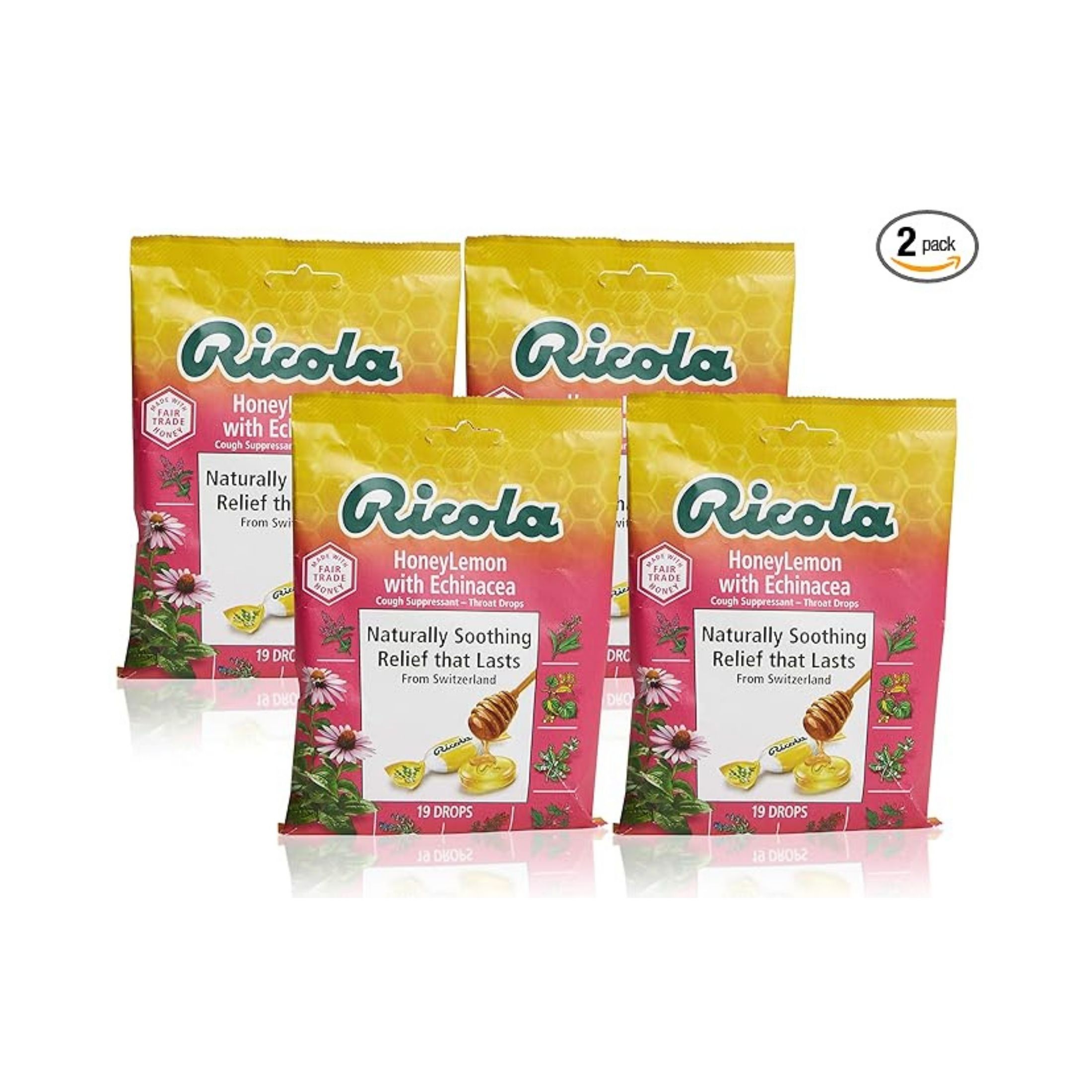 Ricola Cough Suppressant Throat Drops, Honey Lemon With Echinacea