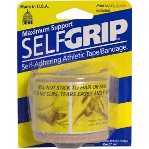 Dome Tape & Bandage, Athletic, Self Adhering, Maximum Support, 2 Inch Beige Roll