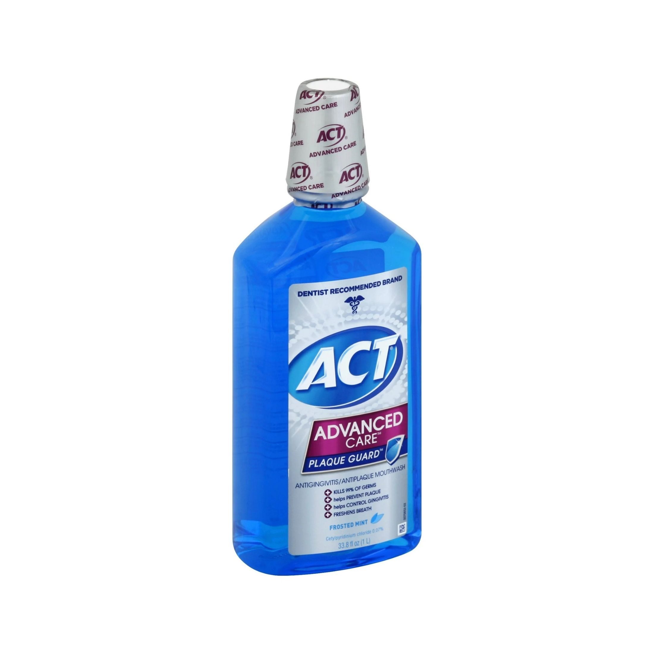 ACT Advanced Care Plaque Guard Mouthwash Frosted Mint 34 Oz
