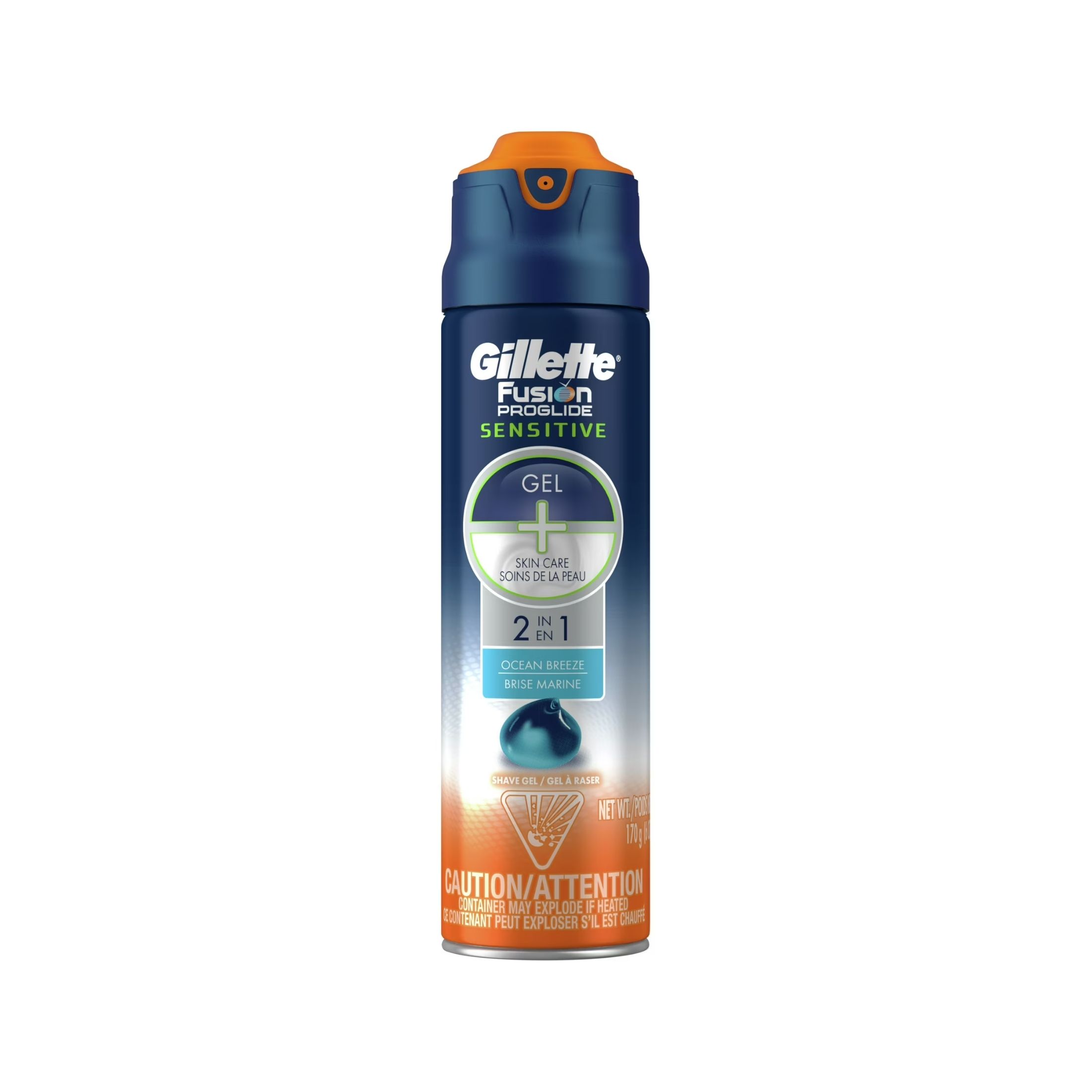 Gillette Fusion ProGlide Sensitive 2 In 1 Ocean Breeze Men's Shave Gel - 6oz