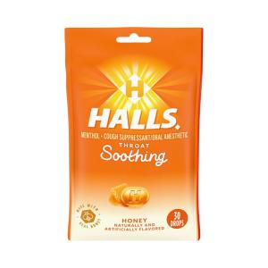 Halls Cough Suppressant/Oral Anesthetic, Menthol, Honey, Soothing, Throat