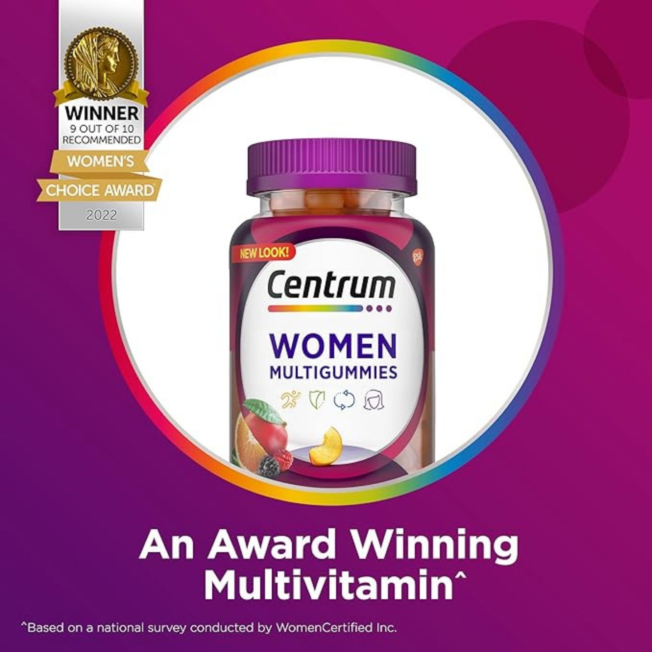 Centrum MultiGummies Gummy Multivitamin For Women, Multivitamin/Multimineral Supplement With Vitamin D3, B Vitamins And Antioxidants, Assorted Fruit Flavor