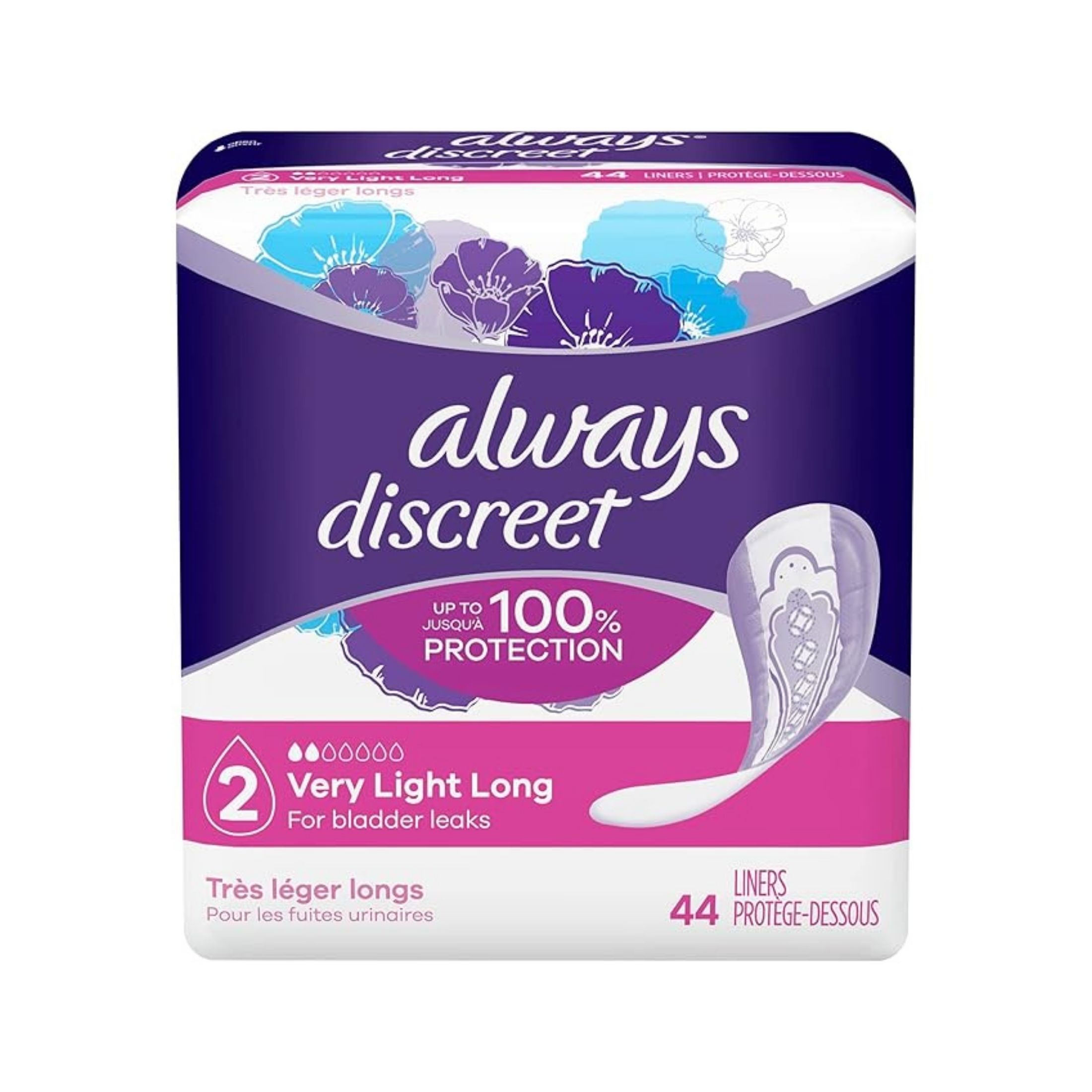 Always Discreet Very Light Absorbency Long Length Incontinence Liners