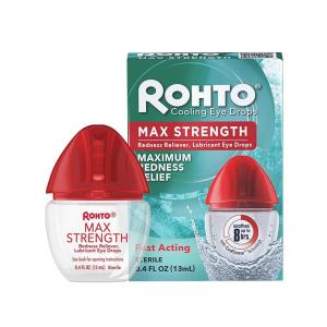 Rohto Eye Drops, Cooling, Max Strength, Maximum Redness Relief 0.4 Fl Oz